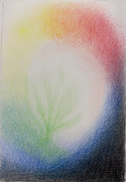 A colour circle in pencil by Honey